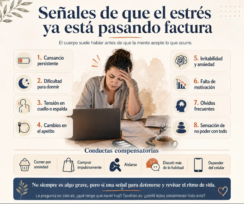 Señales de que el estrés ya está pasando factura.