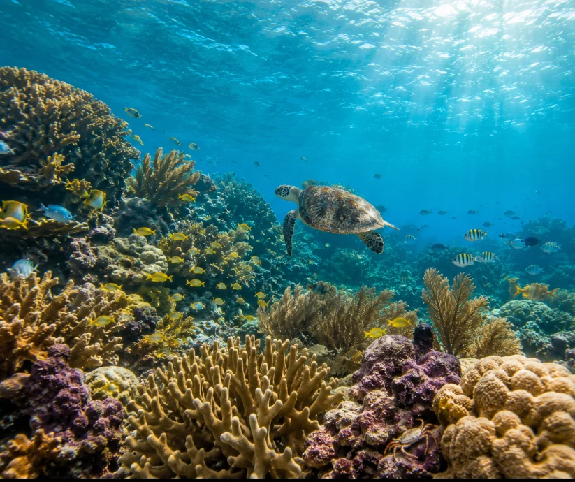 Las tortugas recorren zonas de pastos marinos.