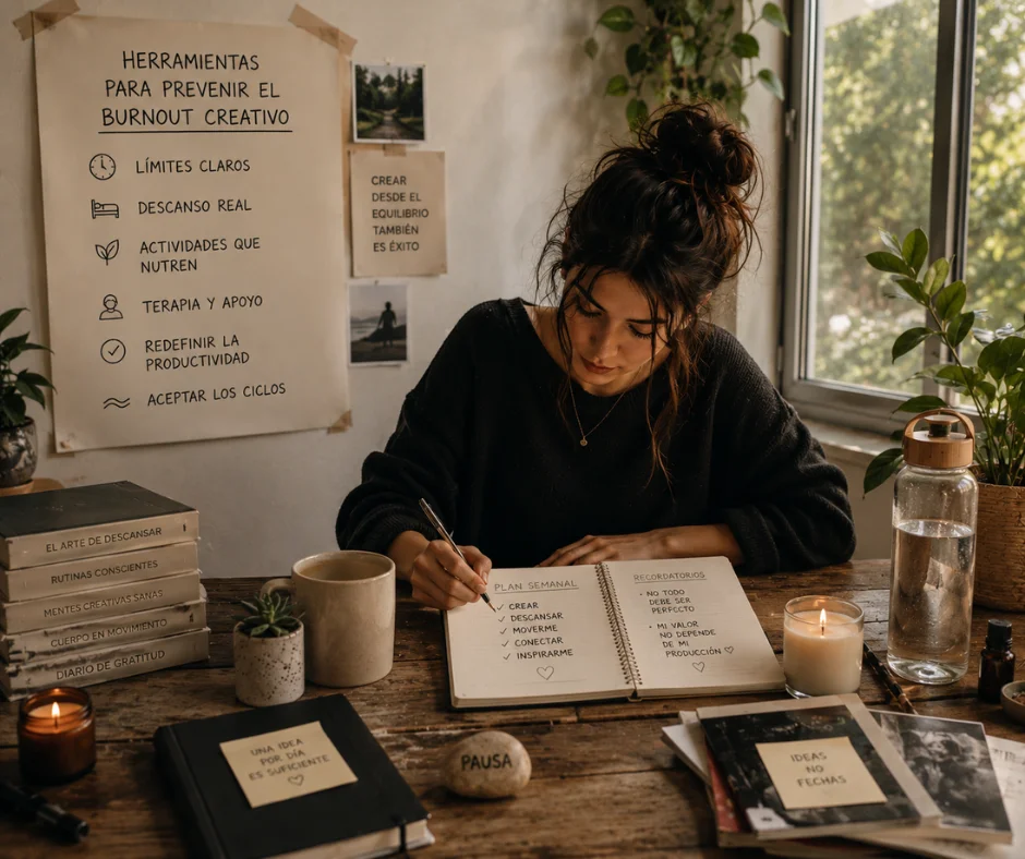 Herramientas para prevenir el burnout creativo.