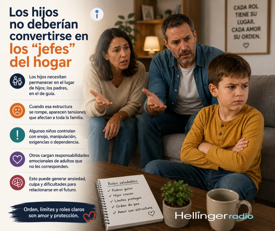 Los hijos no deberían convertirse en los “jefes” del hogar.