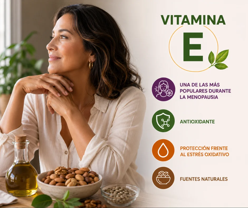 Vitamina E- una de las más populares durante la menopausia.