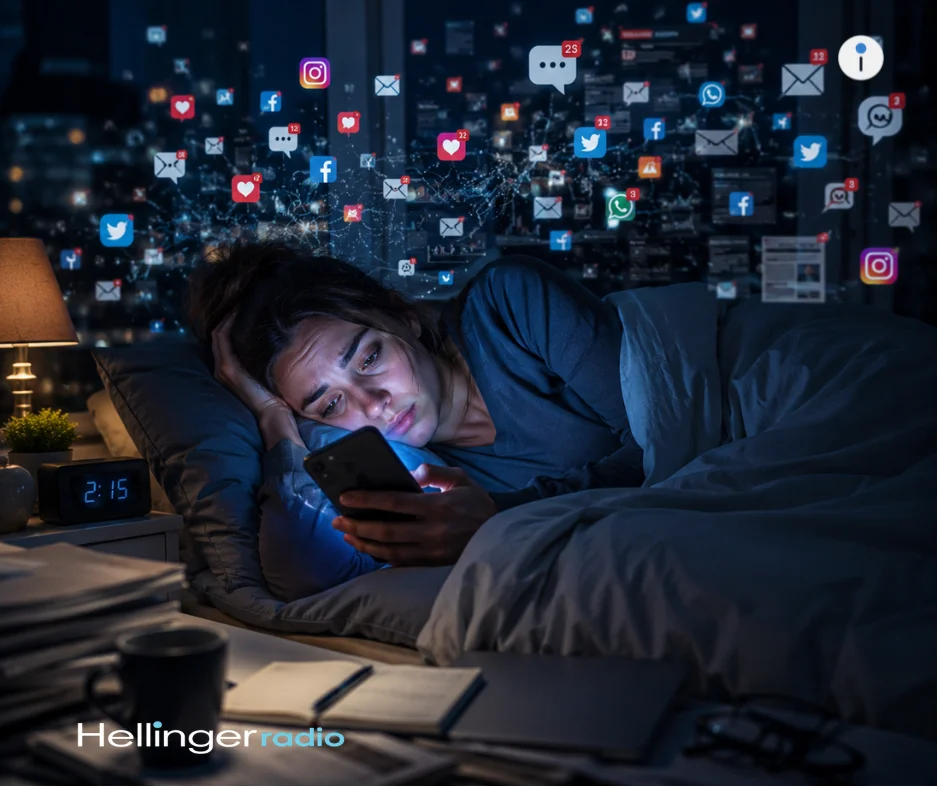 Muchas personas terminan el día revisando redes sociales, respondiendo mensajes o consumiendo contenido desde la cama mientras el cerebro sigue hiperestimulado.