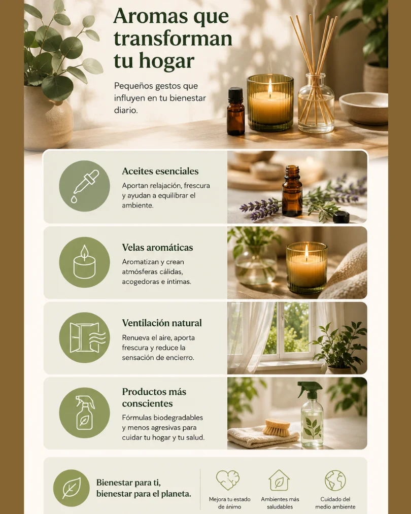 Los aromas también influyen en la percepción del hogar.