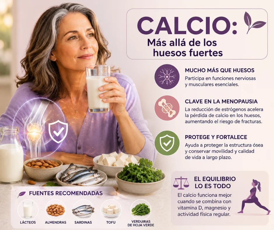 El calcio suele asociarse únicamente con la salud ósea, pero también participa en funciones nerviosas y musculares esenciales.